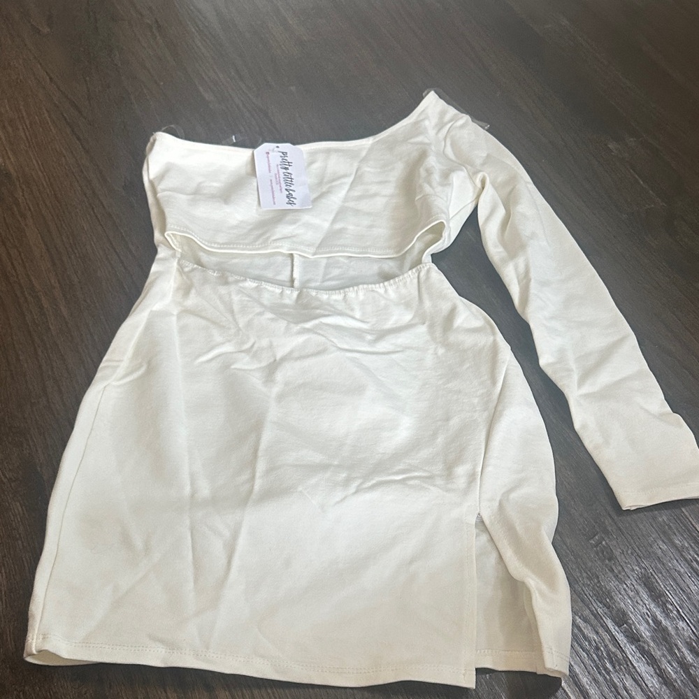 Blue Blush Cream Asymmetrical Dress